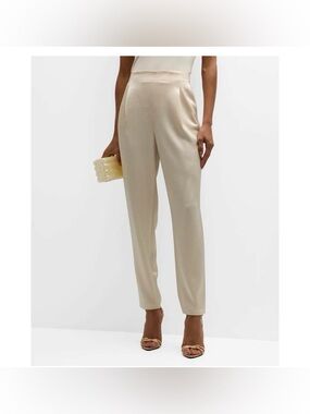 Emmelle ivory satin 100% silk size small EUC women’s pants